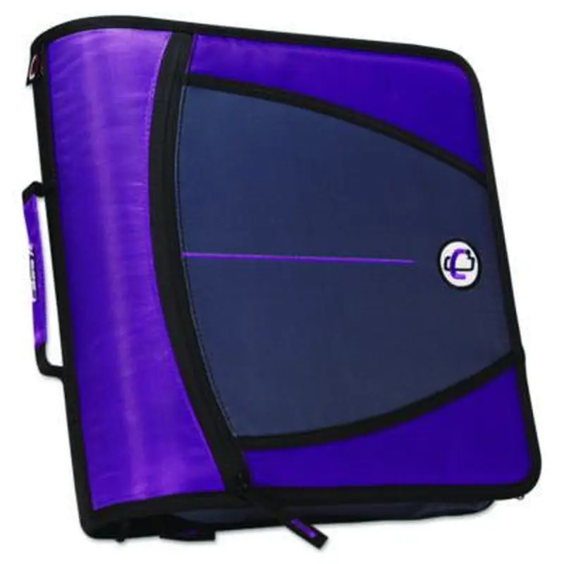 Large Capacity Zipper Binder, 3 Rings, 3" Capacity, 11 x 8.5, Purple - Binders | Case it