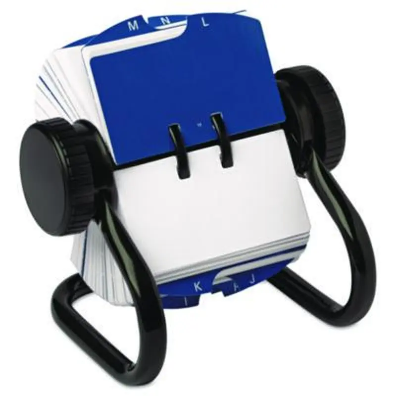 Open Rotary Card File, Holds 250 1.75 x 3.25 Cards, Black - Card Holders | Rolodex