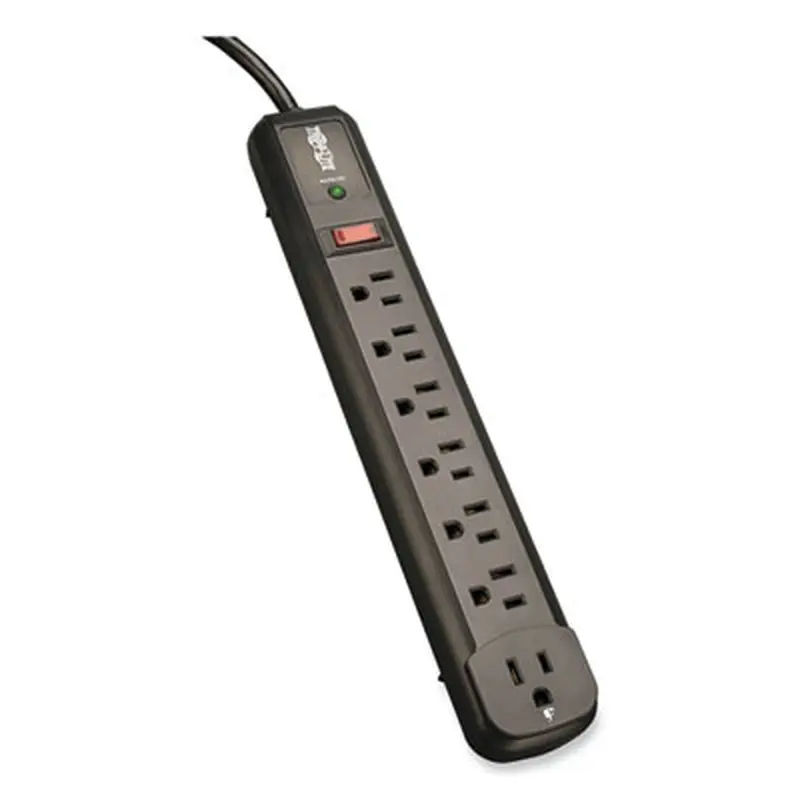 Protect It! Surge Suppressor, 7 AC Outlets, 4 ft Cord, 1,080 J, Black - Surge Protectors | Tripp Lite by Eaton