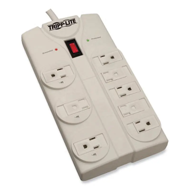 Protect It! Surge Suppressor, 8 AC Outlets, 25 ft Cord, 1,440 J, Light Gray - Surge Protectors | Tripp Lite by Eaton