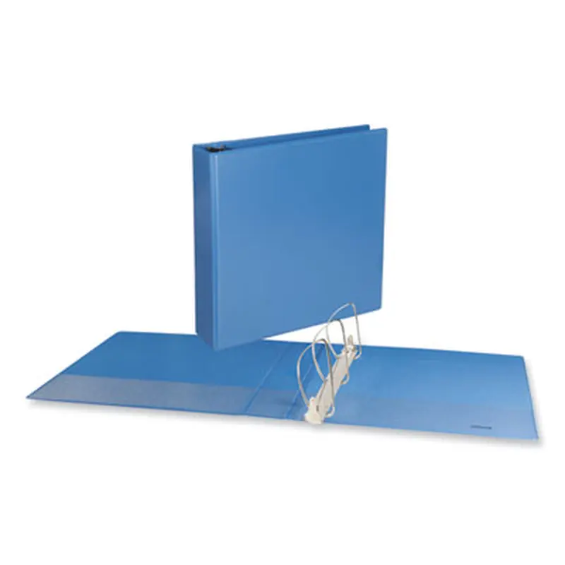 Slant D-Ring View Binder, 3 Rings, 2" Capacity, 11 x 8.5, Light Blue - Binders | Universal