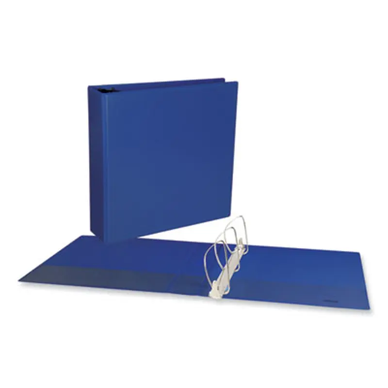 Slant D-Ring View Binder, 3 Rings, 2" Capacity, 11 x 8.5, Navy Blue - Binders | Universal