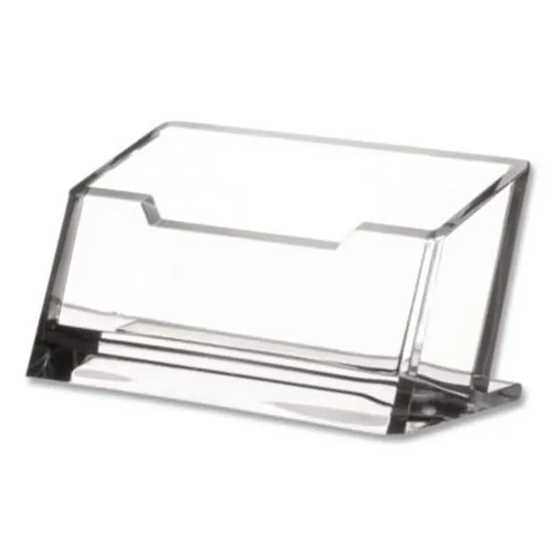 Acrylic Business Card Holder, Holds 80 Cards, 4.1 x 1.9 x 2.1, Clear - Card Holders | Kantek