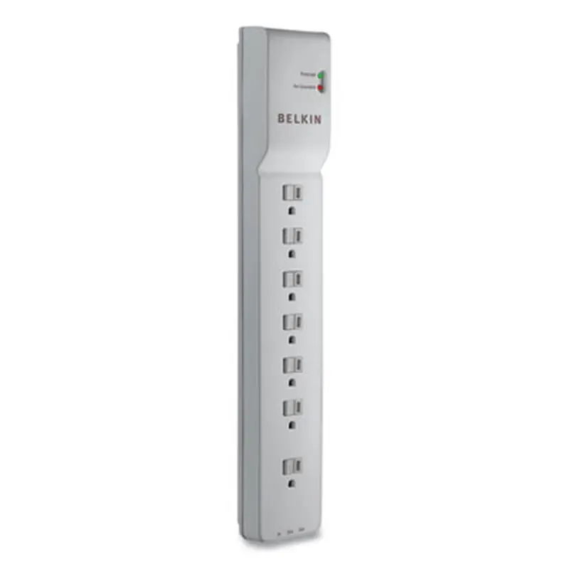 Home/Office Surge Protector, 7 AC Outlets, 12 ft Cord, 2,160 J, White - Surge Protectors | Belkin