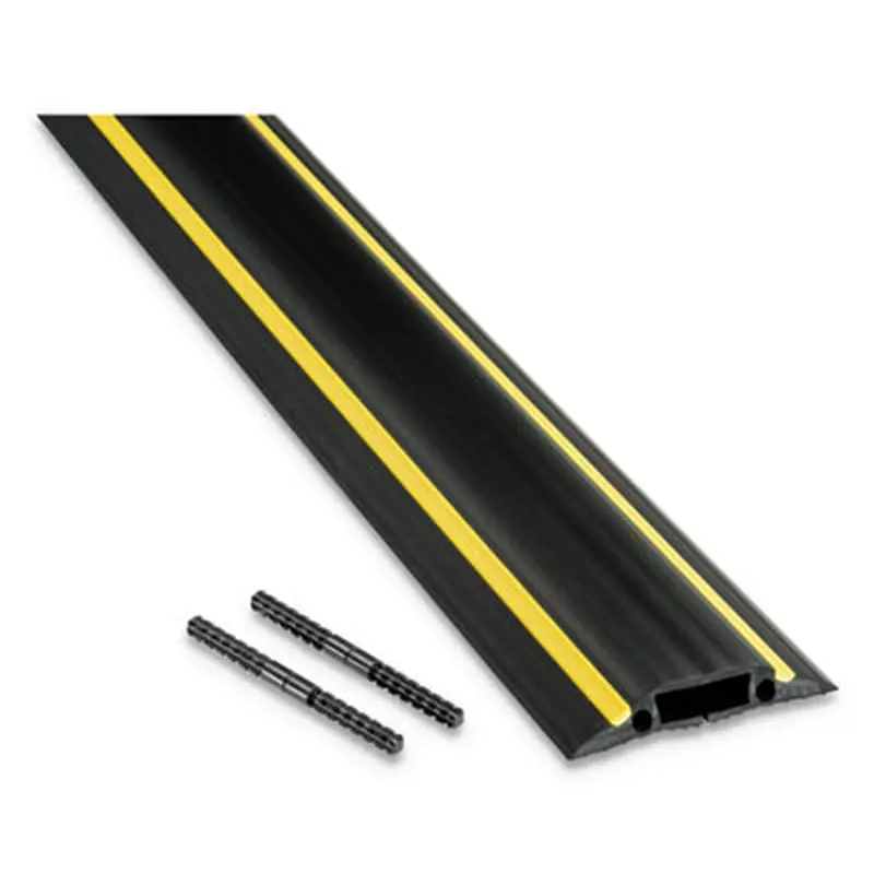 Medium-Duty Floor Cable Cover, 3.25" Wide x 30 ft Long, Black - Cable Management | D-Line