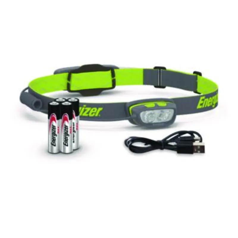 Pro Series Multi-Color Hybrid Headlamp, Rechargeable Lithium Ion/4 AAA Batteries (Included), Gray/Green - Flashlights | Energizer