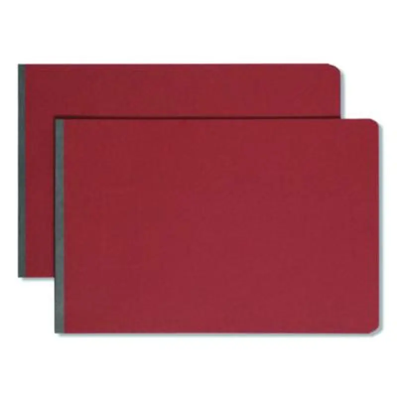 Prong Fastener Pressboard Report Cover, Two-Piece Prong Fastener, 3" Capacity, 11 x 17, Red/Red - Report Covers | Smead