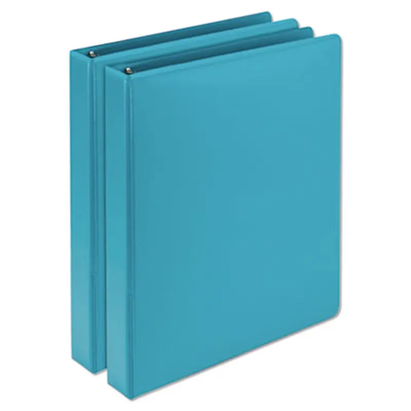 Earth's Choice Plant-Based Durable Fashion View Binder, 3 Rings, 1" Capacity, 11 x 8.5, Turquoise, 2/Pack - Binders | Samsill