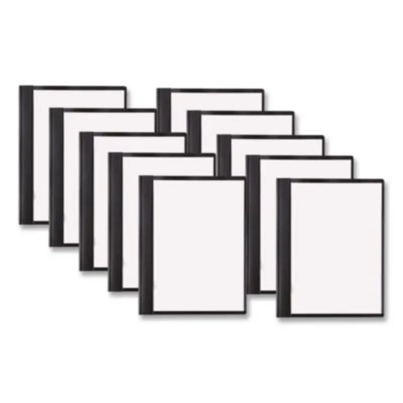 Clear Front Vinyl Report Cover, Prong Fastner, 0.5" Capacity, 8.5 x 11, Clear/Black, 10/Pack - Report Covers | ACCO