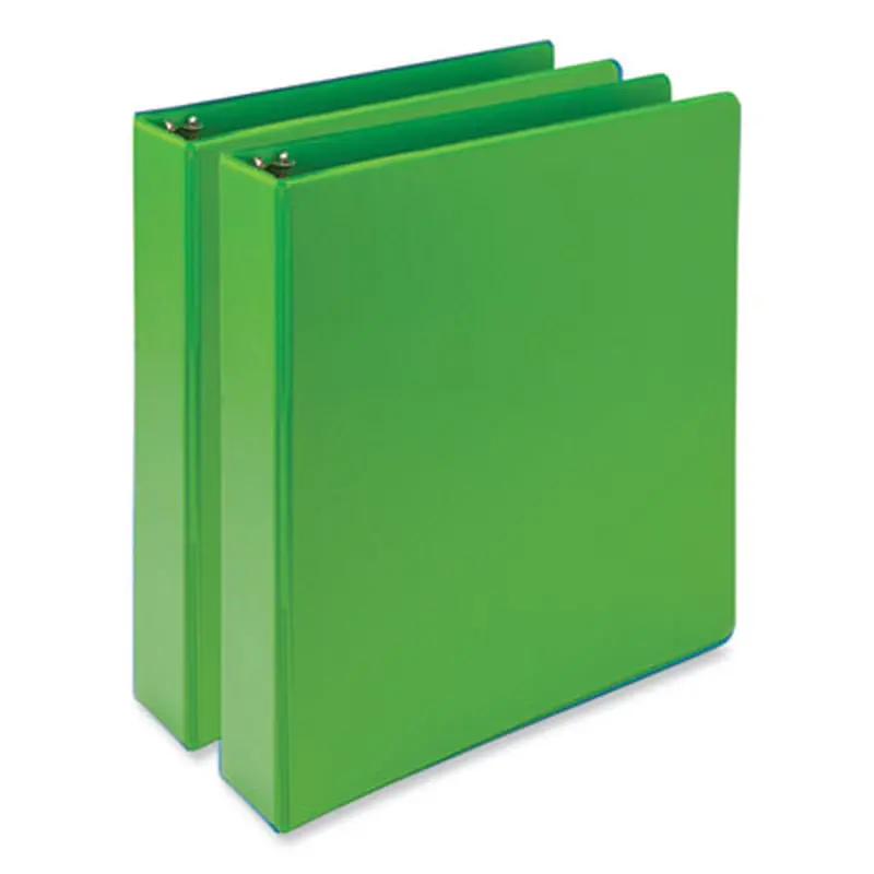 Earth's Choice Plant-Based Economy Round Ring View Binders, 3 Rings, 1.5" Capacity, 11 x 8.5, Lime, 2/Pack - Binders | Samsill