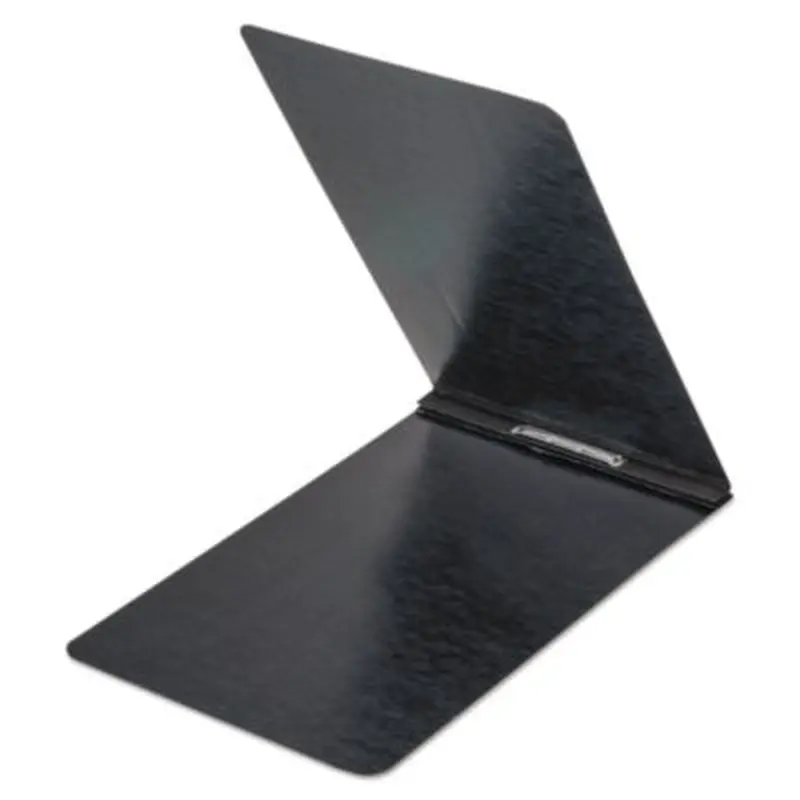Pressboard Report Cover with Reinforced Top Hinge, Two-Prong Metal Fastener, 2" Capacity, 8.5 x 14, Black/Black - Report Covers | Oxford