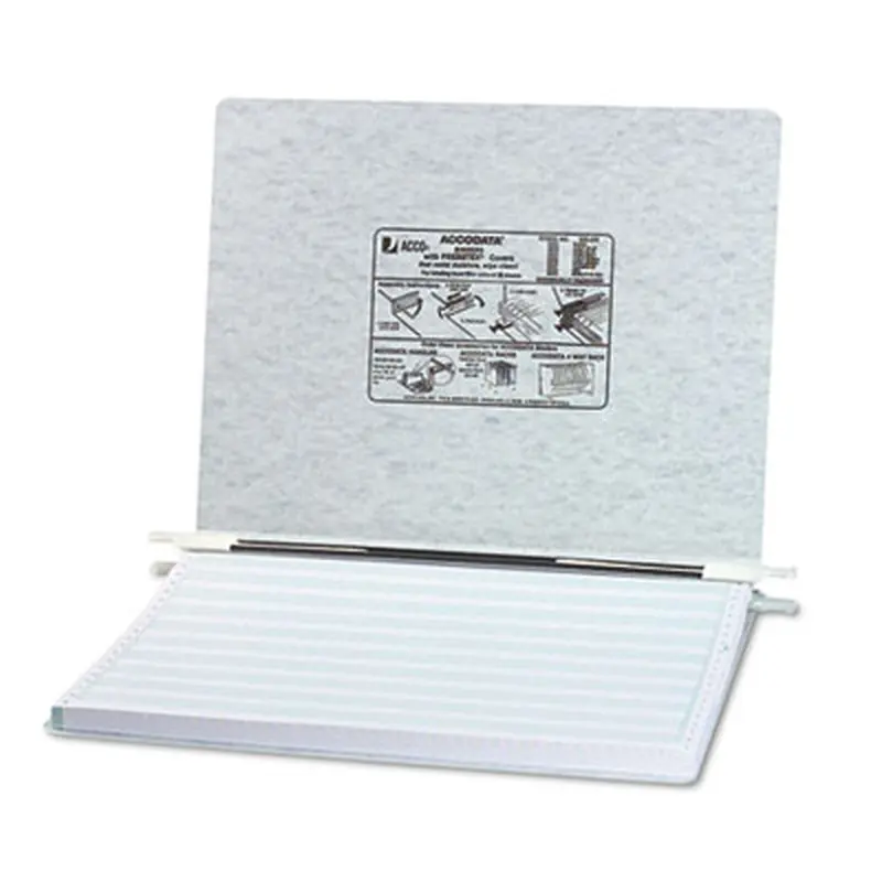 PRESSTEX Covers with Storage Hooks, 2 Posts, 6" Capacity, 14.88 x 11, Light Gray - Binders | ACCO