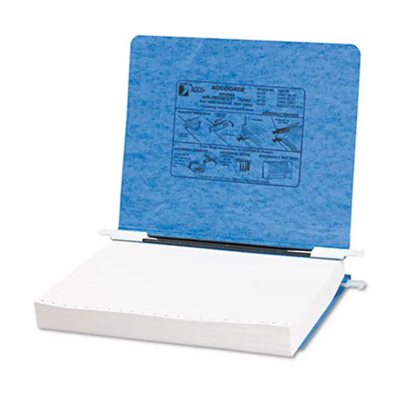 PRESSTEX Covers with Storage Hooks, Bound On 11" Side, 2 Posts, 6" Capacity, 11 x 8.5, Light Blue - Binders | ACCO