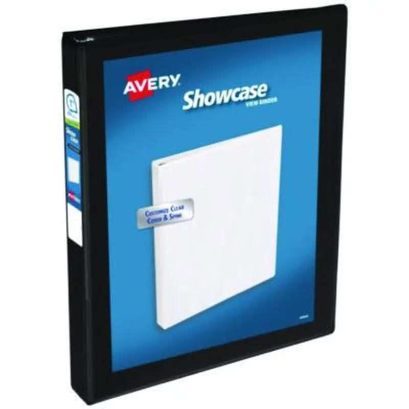Showcase Economy View Binders with Slant Rings, 3 Rings, 1" Capacity, 11 x 8.5, Black - Binders | Avery