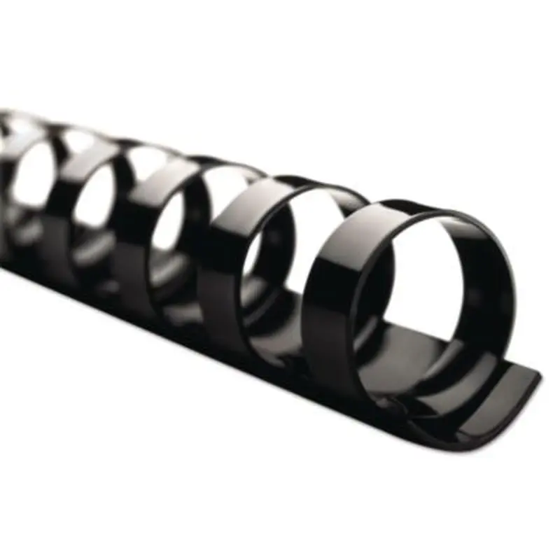 CombBind Standard Spines for 11 x 8.5 Documents, 19 Rings, 0.5" (90-Sheet) Capacity, Black, 100/Box - Binding Spines | GBC