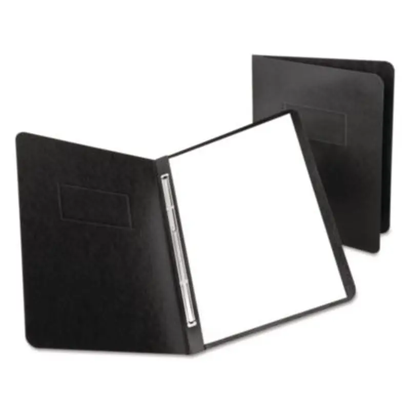 Heavyweight PressGuard and Pressboard Report Cover w/ Reinforced Side Hinge, 2-Prong Metal Fastener, 3" Cap, 8.5 x 11, Black - Report Covers | Oxford