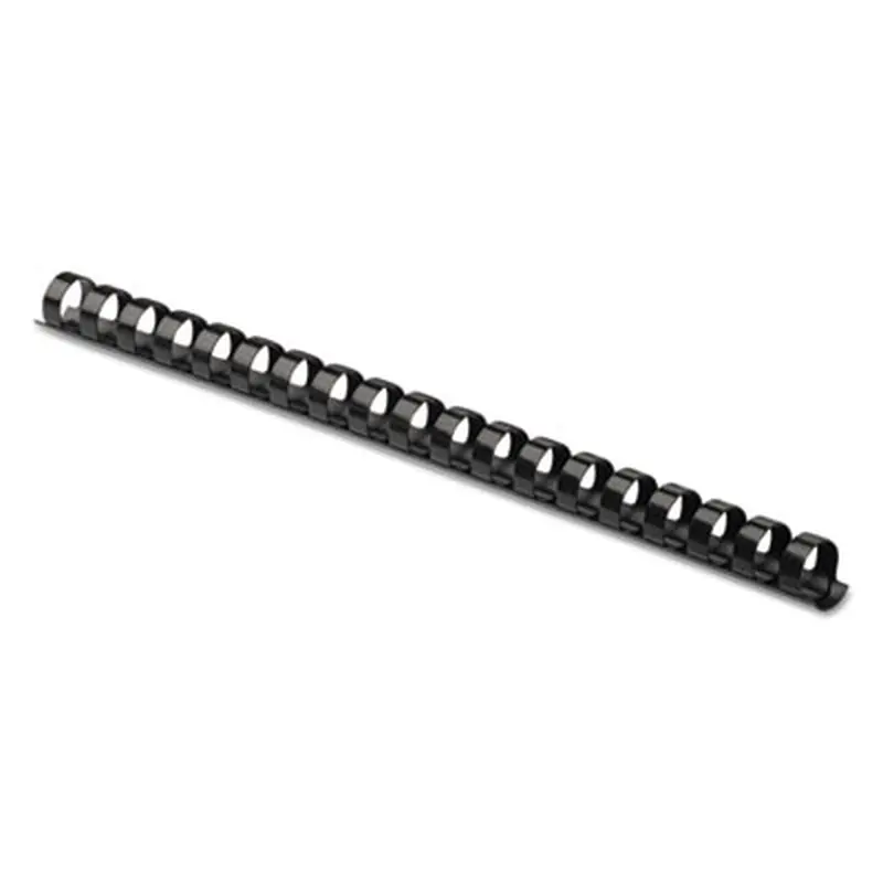 Plastic Comb Bindings for 11 x 8.5 Documents, 19 Rings, 0.38" (55-Sheet) Capacity, Black, 25/Pack - Binding Spines | Fellowes
