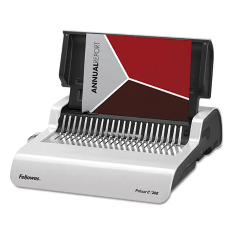 Pulsar Electric Comb Binding System, 300 Sheets, 17 x 15.38 x 5.13, White - Binding Machines | Fellowes