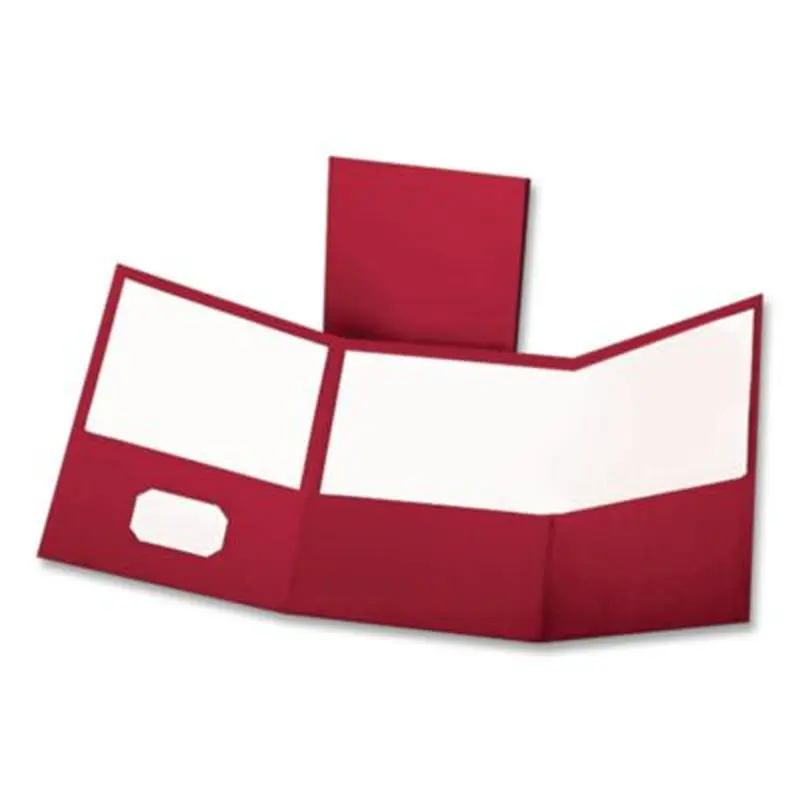 Tri-Fold Folder w/3 Pockets, 150-Sheet Capacity, 11 x 8.5, Red, 20/Box - Pocket Folders | Oxford