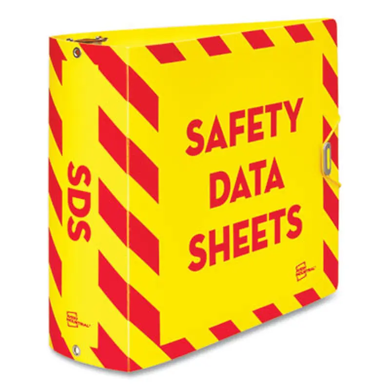 UltraDuty Safety Data Sheet Binders with Chain, 3 Rings, 3" Capacity, 11 x 8.5, Yellow/Red - Binders | Avery