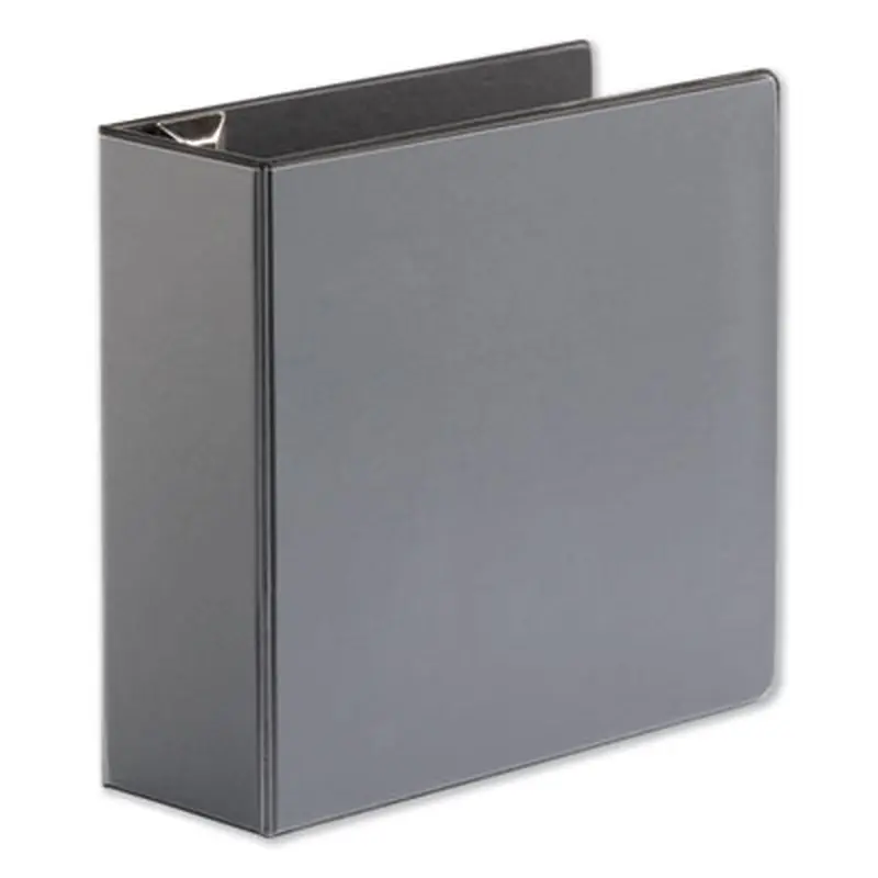 Deluxe Easy-to-Open D-Ring View Binder, 3 Rings, 4" Capacity, 11 x 8.5, Black - Binders | Universal