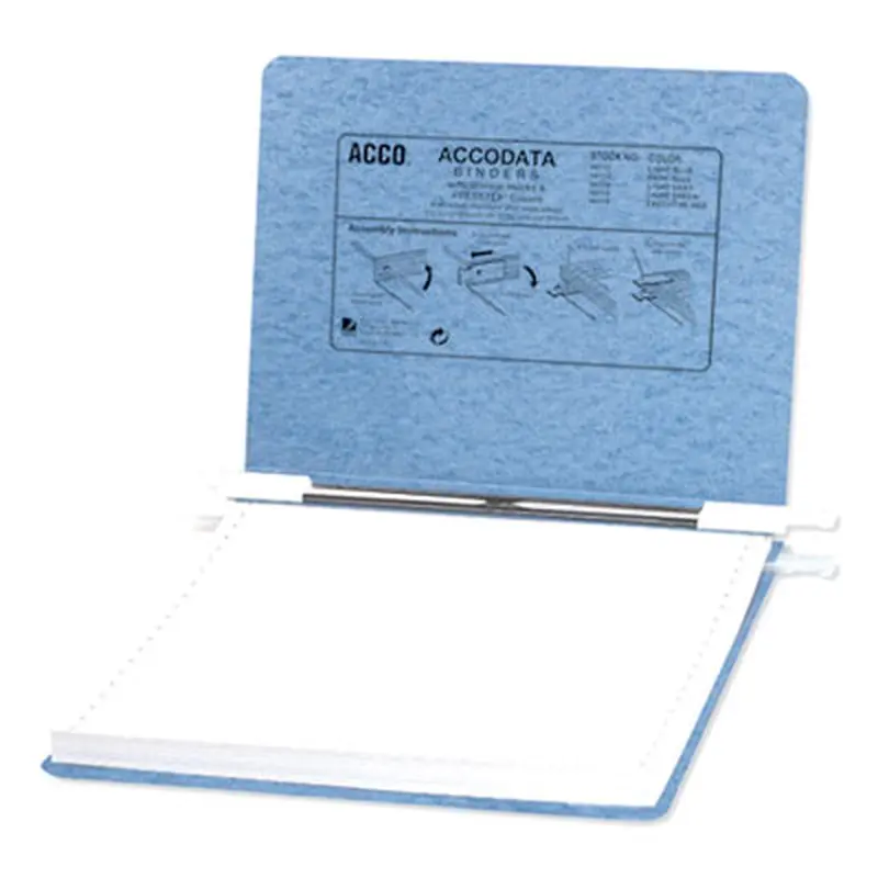 PRESSTEX Covers with Storage Hooks, 2 Posts, 6" Capacity, 9.5 x 11, Light Blue - Binders | ACCO