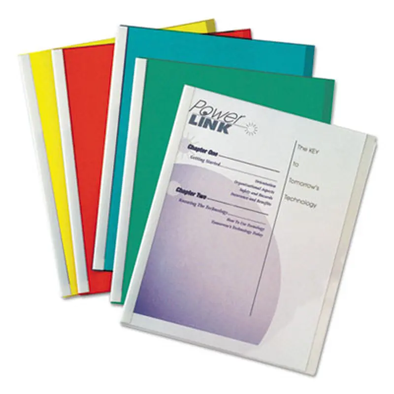 Vinyl Report Covers, 0.13" Capacity, 8.5 x 11, Clear/Assorted, 50/Box - Report Covers | C-Line