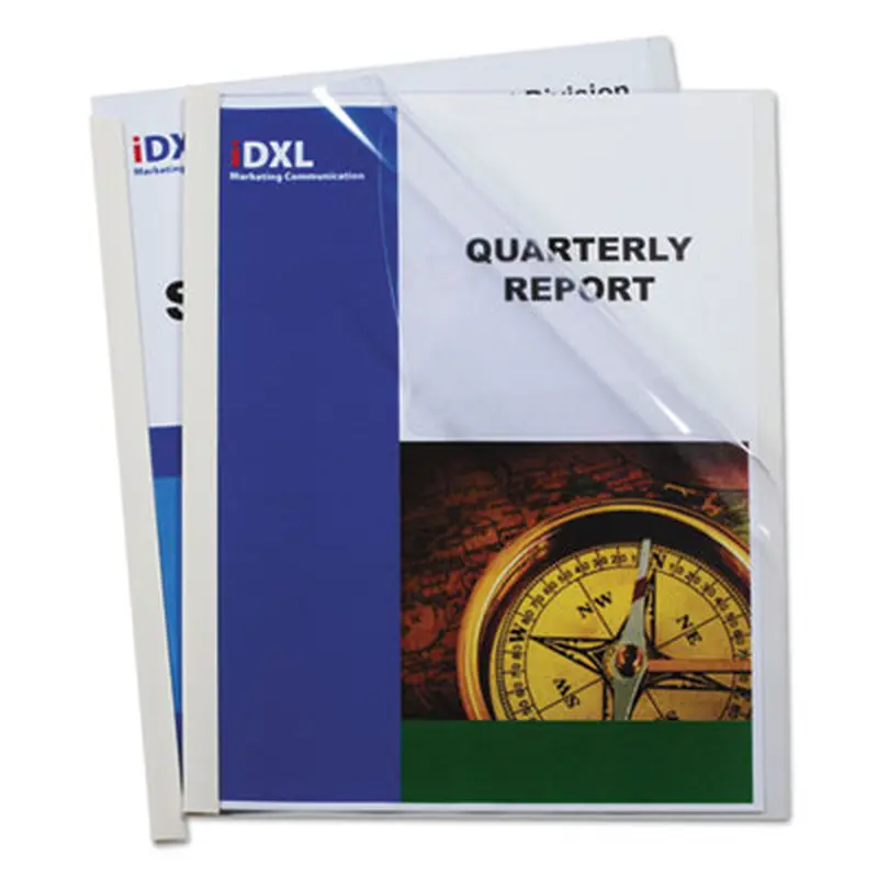 Vinyl Report Covers, 0.13" Capacity, 8.5 x 11, Clear/Clear, 50/Box - Report Covers | C-Line