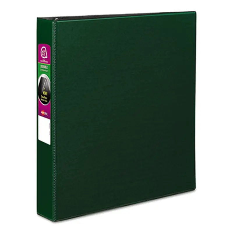 Durable Non-View Binder with DuraHinge and Slant Rings, 3 Rings, 1.5" Capacity, 11 x 8.5, Green - Binders | Avery