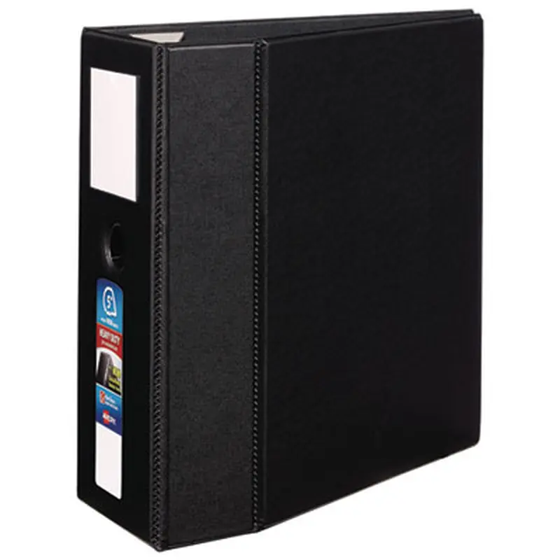 Heavy-Duty Non-View Binder, DuraHinge, Three Locking One Touch EZD Rings, Spine Label, Thumb Notch, 5" Cap, 11 x 8.5, Black - Binders | Avery