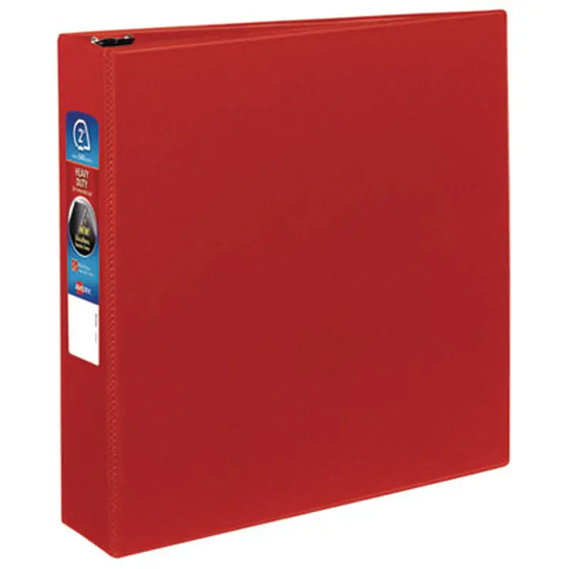Heavy-Duty Non-View Binder with DuraHinge and One Touch EZD Rings, 3 Rings, 2" Capacity, 11 x 8.5, Red - Binders | Avery