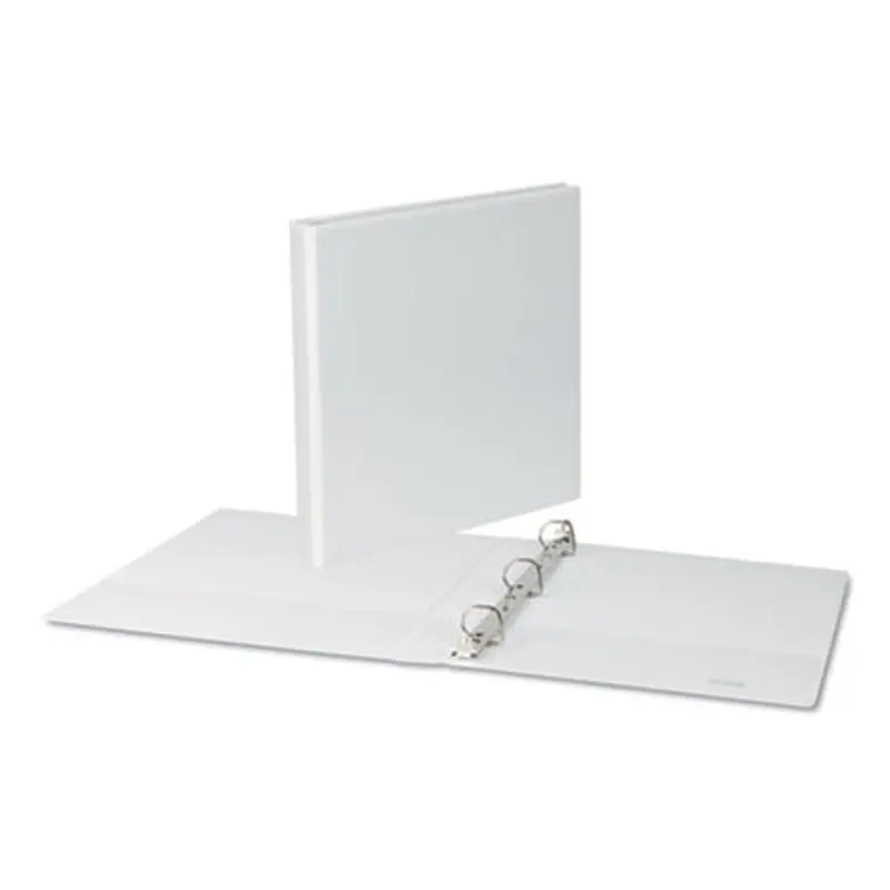 Slant D-Ring View Binder, 3 Rings, 1" Capacity, 11 x 8.5, White, 4/Pack - Binders | Universal