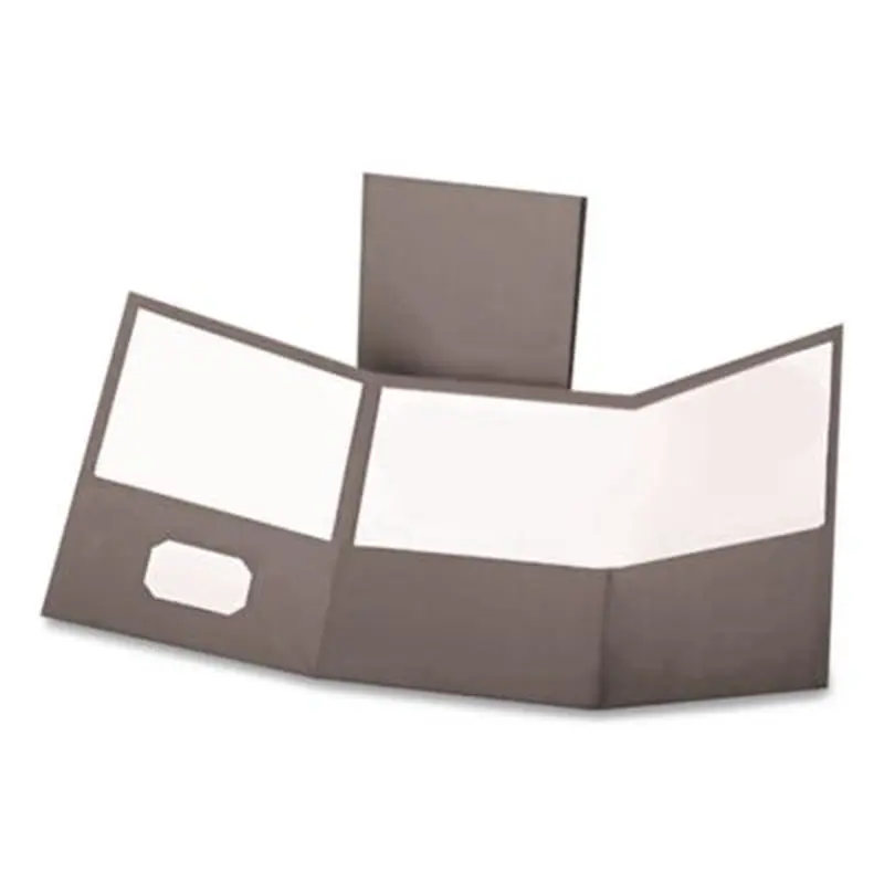 Tri-Fold Folder w/3 Pockets, 150-Sheet Capacity, 11 x 8.5, Black, 20/Box - Pocket Folders | Oxford