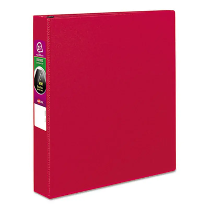 Durable Non-View Binder with DuraHinge and Slant Rings, 3 Rings, 1.5" Capacity, 11 x 8.5, Red - Binders | Avery