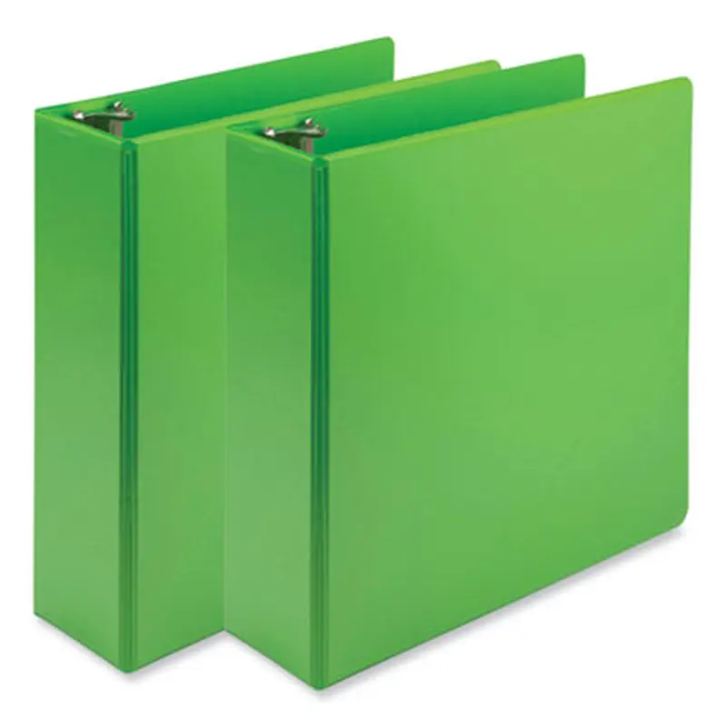 Earth's Choice Plant-Based Economy Round Ring View Binders, 3 Rings, 3" Capacity, 11 x 8.5, Lime, 2/Pack - Binders | Samsill