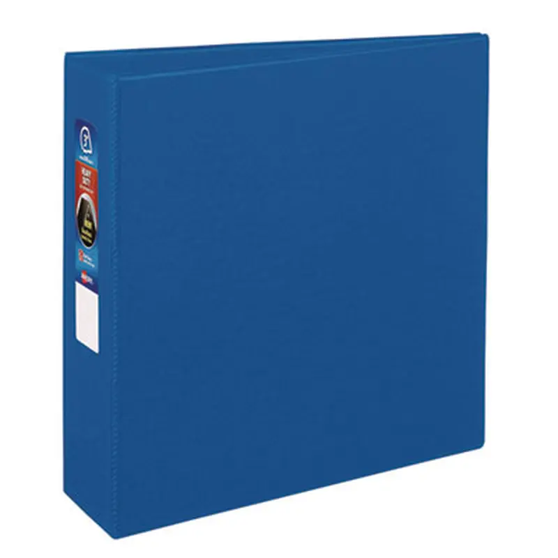 Heavy-Duty Non-View Binder with DuraHinge and Locking One Touch EZD Rings, 3 Rings, 3" Capacity, 11 x 8.5, Blue - Binders | Avery