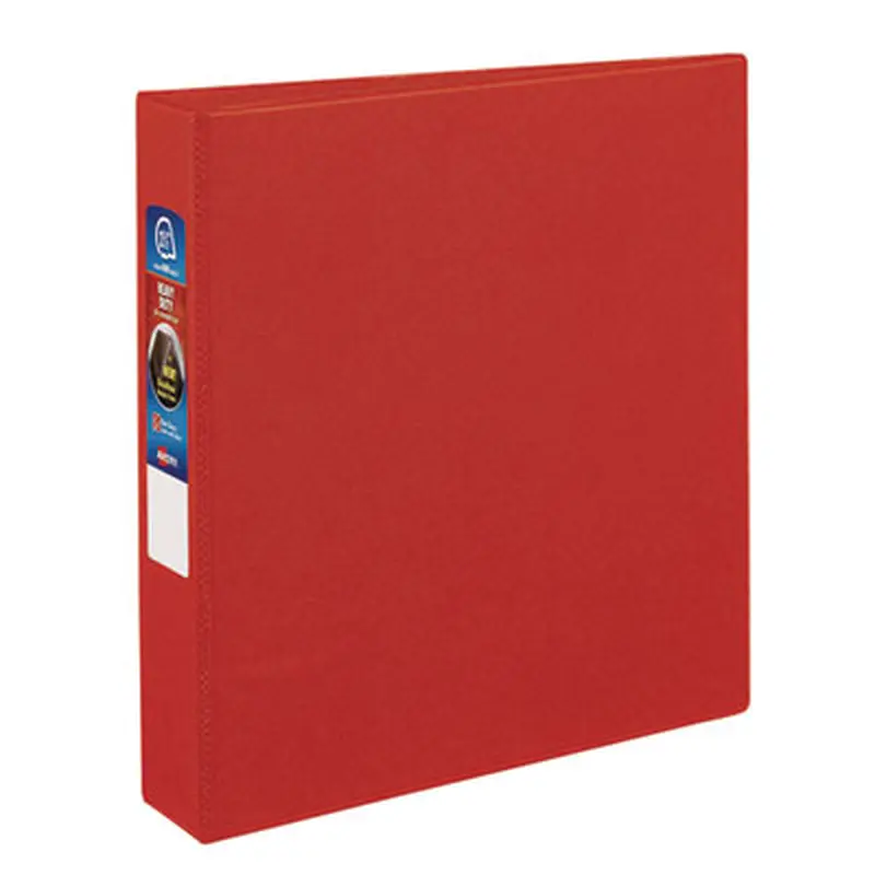 Heavy-Duty Non-View Binder with DuraHinge and One Touch EZD Rings, 3 Rings, 1.5" Capacity, 11 x 8.5, Red - Binders | Avery