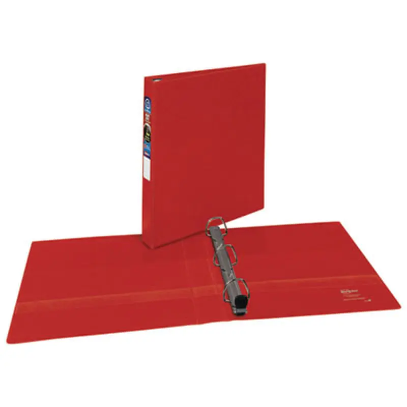 Heavy-Duty Non-View Binder with DuraHinge and One Touch EZD Rings, 3 Rings, 1" Capacity, 11 x 8.5, Red - Binders | Avery