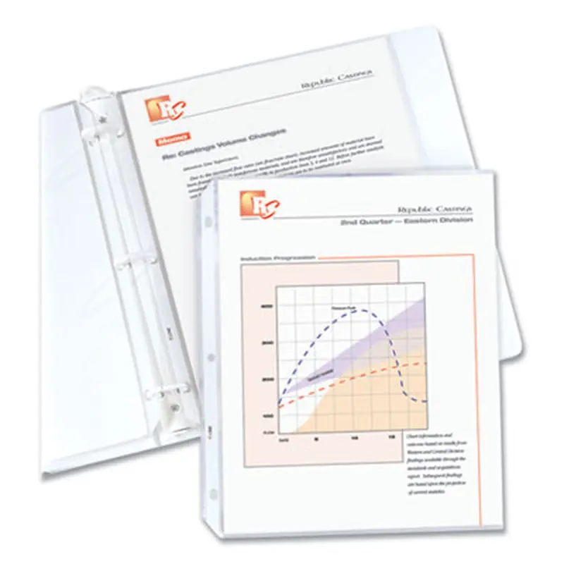 Polypropylene Sheet Protectors, Medium-Duty, Side: 3-Hole Punched, Top Load 8.5 x 11 Insert, Clear Front, 50/Box - Sheet Protectors | C-Line