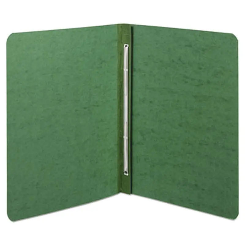 PRESSTEX Report Cover with Tyvek Reinforced Hinge, Side Bound, 2-Piece Prong Fastener, 8.5 x 11, 3" Capacity, Dark Green - Report Covers | ACCO