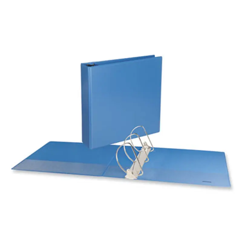 Slant D-Ring View Binder, 3 Rings, 3" Capacity, 11 x 8.5, Light Blue - Binders | Universal