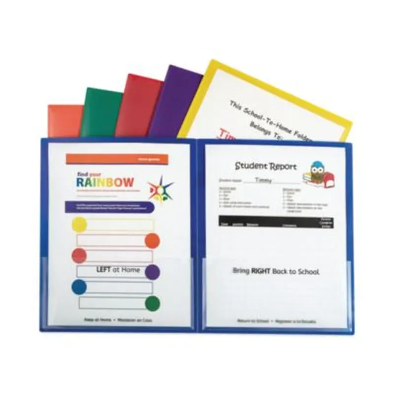Classroom Connector Folders, 11 x 8.5, Clear/Assorted, 6/Pack - Pocket Folders | C-Line