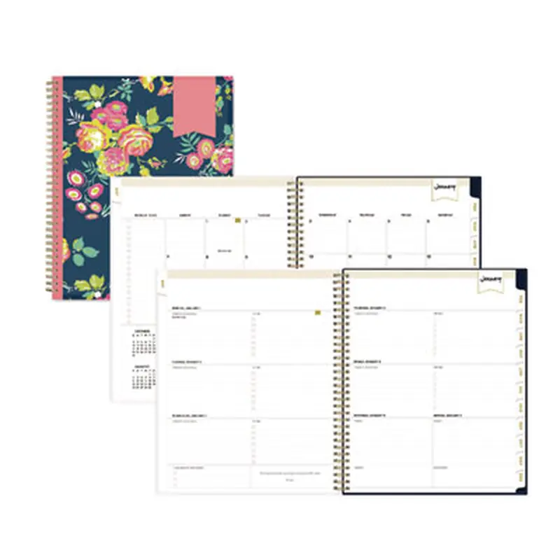 Day Designer Peyton Create-Your-Own Cover Weekly/Monthly Planner, Floral Artwork, 11 x 8.5, Navy, 12-Month (Jan to Dec): 2026 - Appointment Books & Planners | Blue Sky