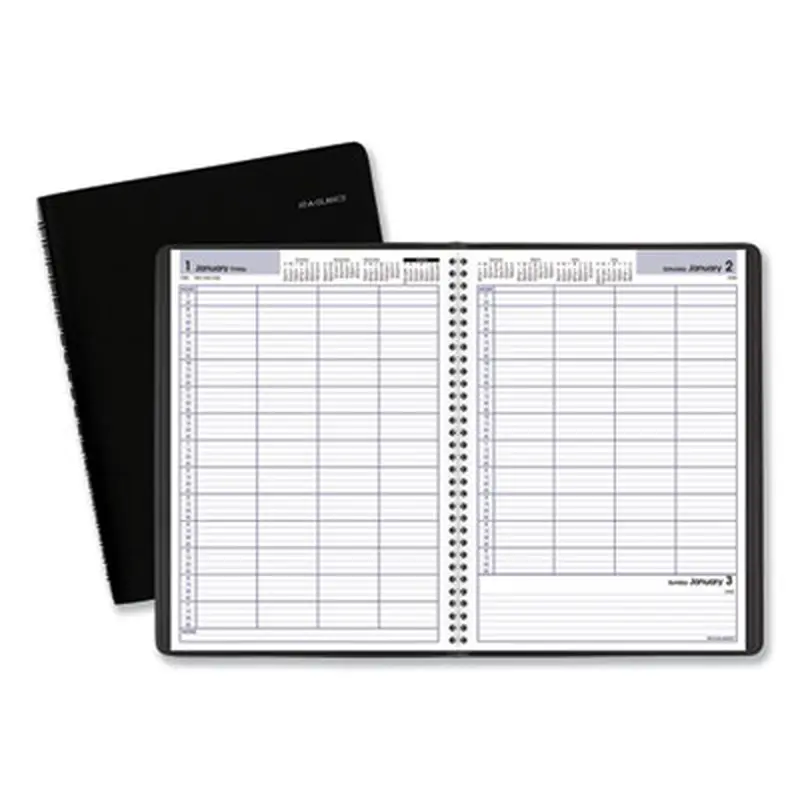 DayMinder Four-Person Group Daily Appointment Book, 11 x 8, Black Cover, 12-Month (Jan to Dec): 2026 - Appointment Books & Planners | AT-A-GLANCE