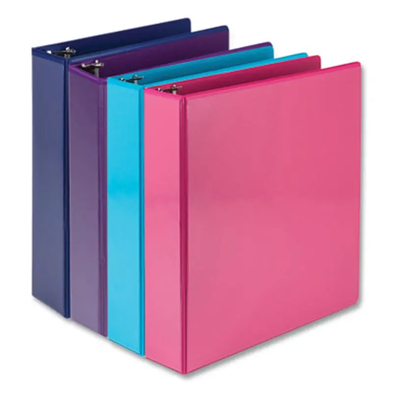 Durable D-Ring View Binders, 3 Rings, 2" Capacity, 11 x 8.5, Blueberry/Blue Coconut/Dragonfruit/Purple, 4/Pack - Binders | Samsill