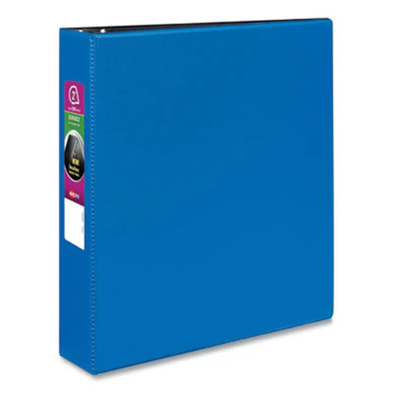 Durable Non-View Binder with DuraHinge and Slant Rings, 3 Rings, 2" Capacity, 11 x 8.5, Blue - Binders | Avery