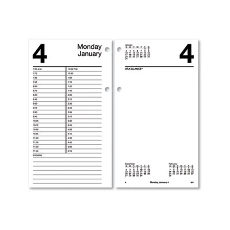 Large Desk Calendar Refill, 4.5 x 8, White Sheets, 12-Month (Jan to Dec): 2026 - Calendar Refills | AT-A-GLANCE