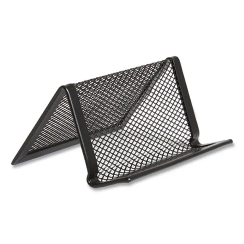 One Compartment Business Card Holder, Holds 50 Cards, 3.07 x 0.15 x 4.4, Metal, Black - Card Holders | TRU RED