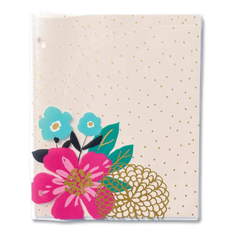 Panache Glossy 3-Hole Punched 6-Pocket Folder, 11 x 8.5, Assorted - Pocket Folders | Carolina Pad