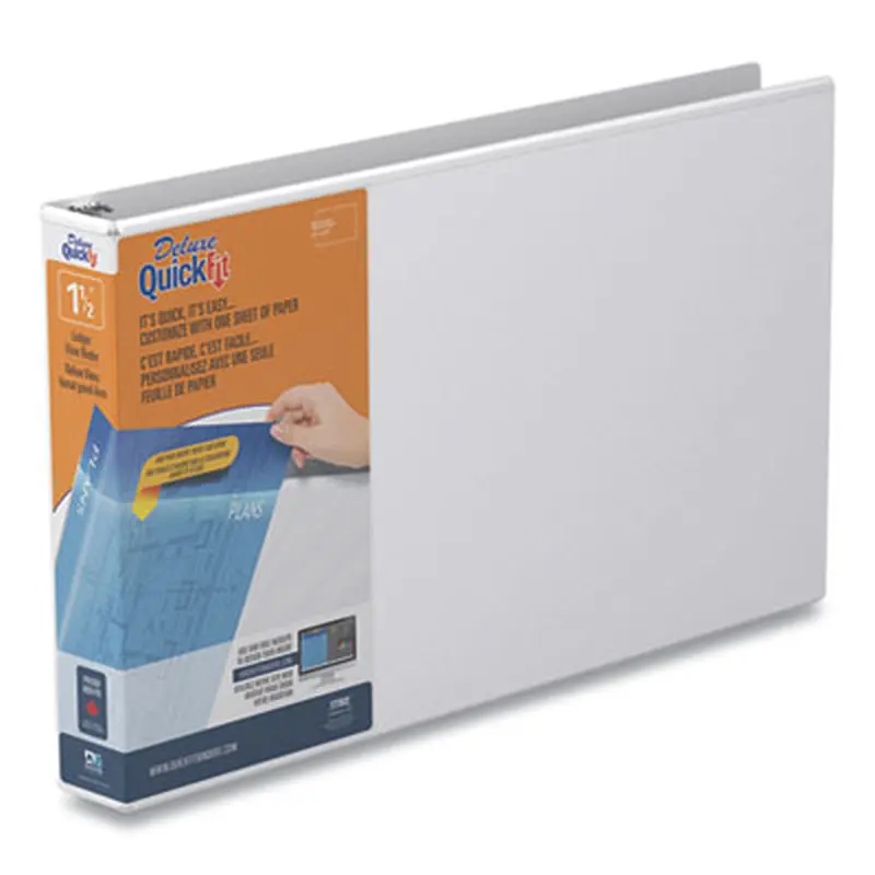 QuickFit Ledger D-Ring View Binder, 3 Rings, 1.5" Capacity, 11 x 17, White - Binders | Stride